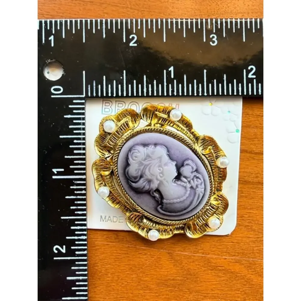 Moonlight Serenade Cameo Brooch